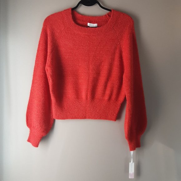 Shrinking Violet Women's Red Sparkle Sweater | New! M - Picture 2 of 14